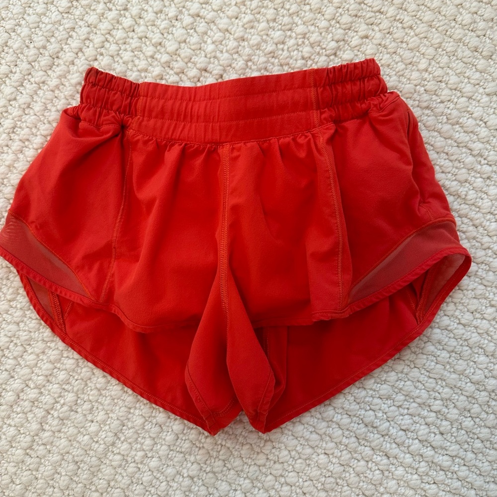 Lululemon Hotty Hot Shorts 2.5”. Size 4. Color Red